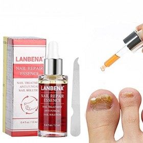 Akozon Essence de réparation des Ongles, 12 ML Naturel Puissant, Traitement Anti-fongique des Ongles Solution de réparation E