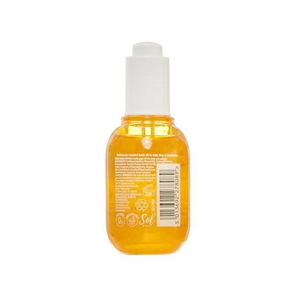 Sol Beauty Huile Corps Séchante Parfum Caramel Vanille avec Extrait de Noix du Brésil et Huile de Fruit de Buriti, Aide à Raf