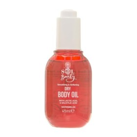 Sol Beauty Huile Corps Séchante Parfum Pastèque, Aide à Hydrater et Adoucir la Peau, Hydratant Léger Vegan Amical 45ml