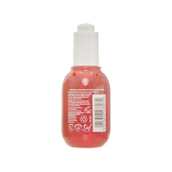 Sol Beauty Huile Corps Séchante Parfum Pastèque, Aide à Hydrater et Adoucir la Peau, Hydratant Léger Vegan Amical 45ml