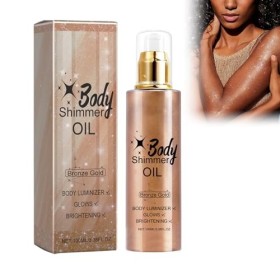 Huile Chatoyante pour le Corps, Shimmer Lotion Pour Le Corps, Body Glitter Oil, Huile Scintillante, Hydratation et éclat à L