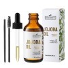 60ML Huile de Jojoba bio pour Cheveux, Huile de Support non Raffinée pour Peau, Huile de Jojoba Pressée à Froid, Huile de Joj