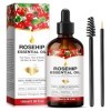 Rosehip Oil 100ML Huile de Rose Musquée 100% Naturel Vegan pour les Anti-âge Revitaliser, Réparer la Peau, les Cheveux, Hydra