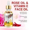 Huile visage et corps à la vitamine E de rose - 100% naturelle Hydratation Réduire les rides Atténuer les cicatrices et les v