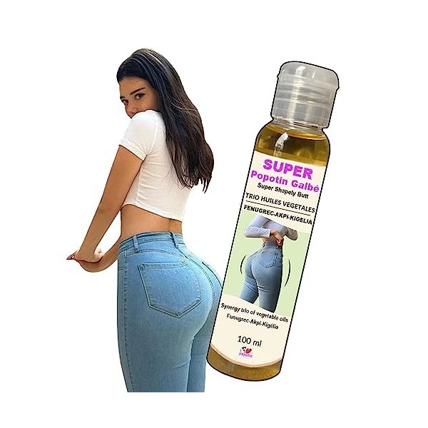 Huile pour Grossir les Fesses-Hanches-Poitrine -Synergie FENUGREC-AKPI-KIGELIA l 100% Naturelle Pure l 100Ml I Love My Popoti