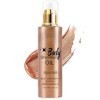 Body Oil Shimmer, Huile Pailletée pour le Corps, Illuminateur De Teint, Highlighter Maquillage Liquide, Hydratation et éclat 