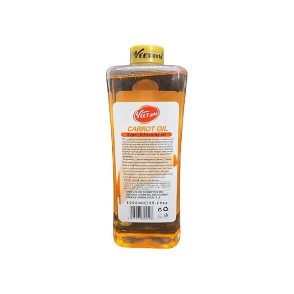 VeetGold Carotte Huile Réparatrice, Unifiante, Éclaircissante, 1 Litre