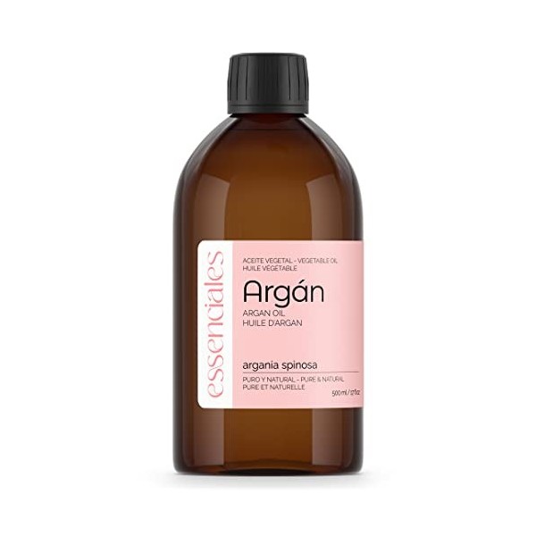 Essenciales - Huile végétale de Argan Argania spinosa , 500 ml | 100% Pure et Naturel - 1ère Pression à froid