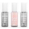 PODERM - LOT 3 PRODUITS | SOIN VERNIS PROFESSIONNEL COMPLET | Base Coat + Top Coat + Vernis Rose TEA TREE | Prévention & Trai