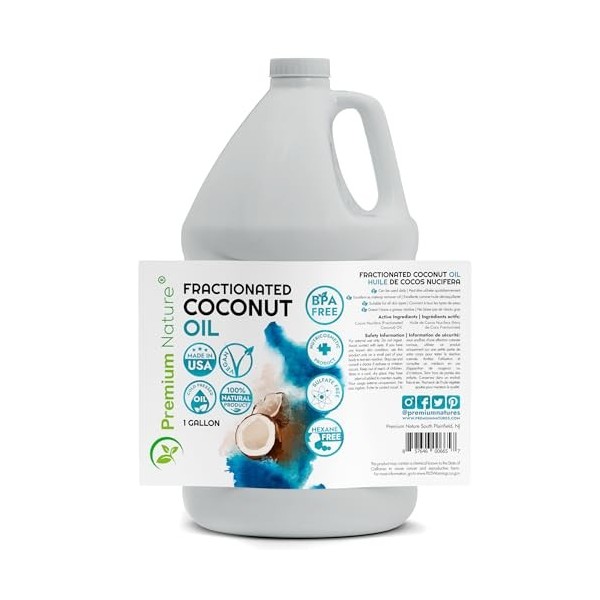 Premium Nature Fractionné Huile De Coco Pure, Taille De Valeur De 1 Gallon, Hydratant Pour La Peau, Thérapeutique, Inodore Cl