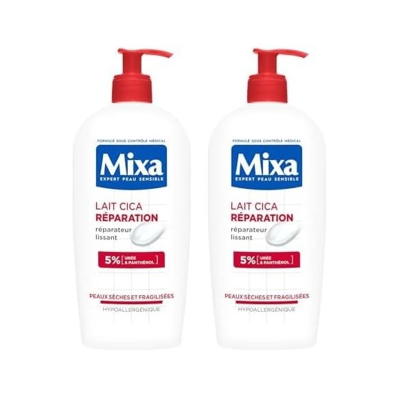 Mixa Expert Peau Sensible - Lait Cica Réparation - Réparation Effet Longue Durée - Peaux Sèches et Rugueuses - Hypoallergéniq