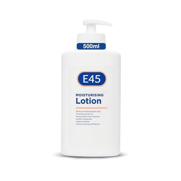 E45 Lotion hydratante dermatologique 500ml - Lotion Hydratant quotidien pour hydratation durable pour les peaux sèches et sen