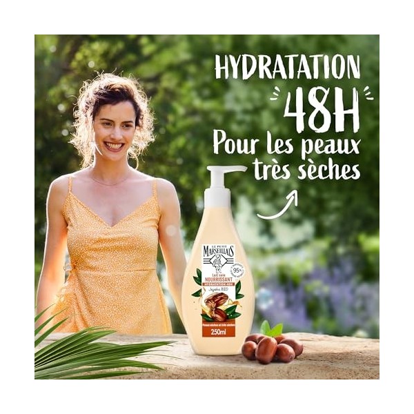 Le Petit Marseillais | Lait Soin Nourrissant Jojoba Bio flacon-pompe de 250 ml – Lait hydratant pour peaux sèches et très s