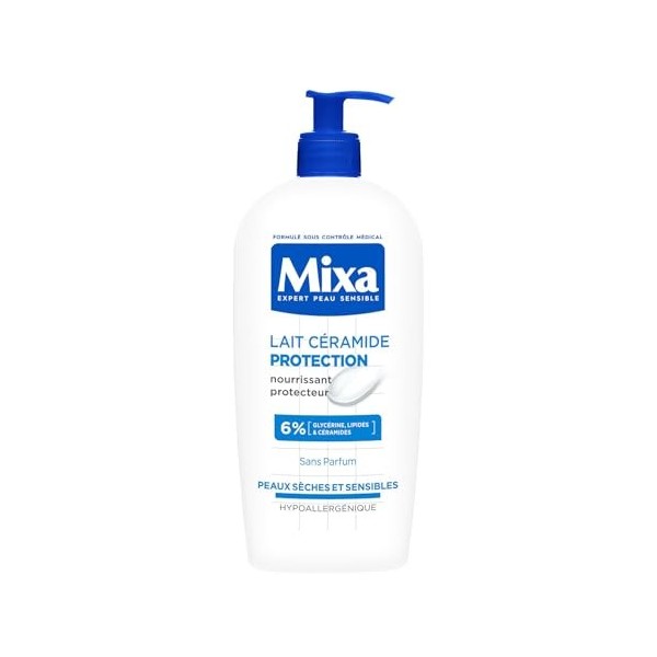 Mixa Expert Peau Sensible - Lait Céramide Protection - Anti-Sécheresse Sévère - Peaux Sèches et Fragilisées - Hypoallergéniqu