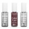 PODERM - LOT 3 PRODUITS | SOIN VERNIS PROFESSIONNEL COMPLET | Base Coat + Top Coat + Vernis Rouge Noir TEA TREE | Prévention 