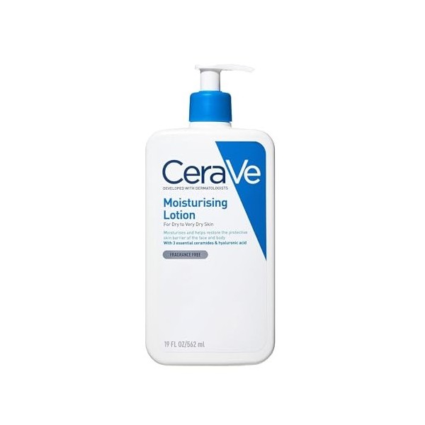 CeraVe Lotion hydratante, hydratant quotidien pour le visage et le corps, avec 3 céramides essentiels et acide hyaluronique, 