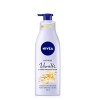 NIVEA Lait-Huile Vanille & Huile dAmande Douce 1 x 200 ml , Lait pour le corps pour peaux normales à sèches, Lait corporel 