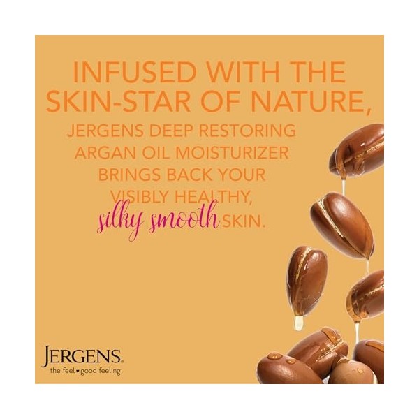 Jergens Deep Restoring Argan Oil Moisturizing Body Lotion, 16.8 Ounce, Soothing Full-Body Moisture, with Reviving Argan Oil a