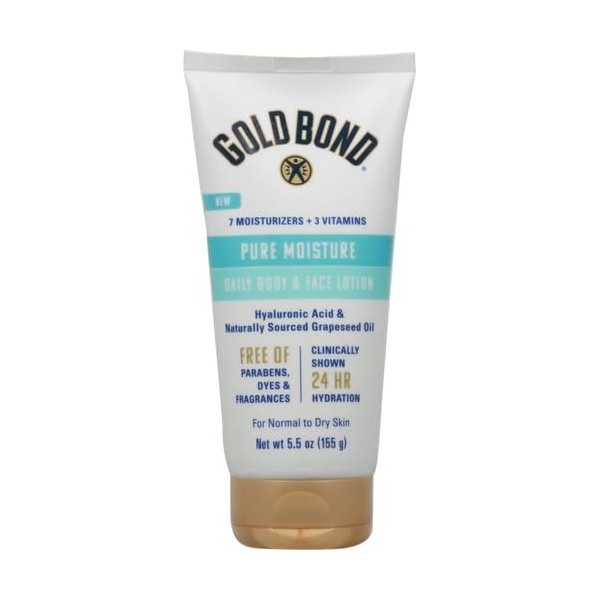 Gold Bond Pure Moisture Lotion, 140 ml, ultra légère pour le corps et le visage