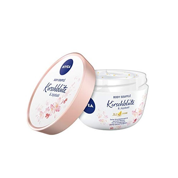 NIVEA Soufflé Body Huile de Fleur de Cerisier et Jojoba 200 ml , soin du corps pour une hydratation 24h, lotion pour peaux s