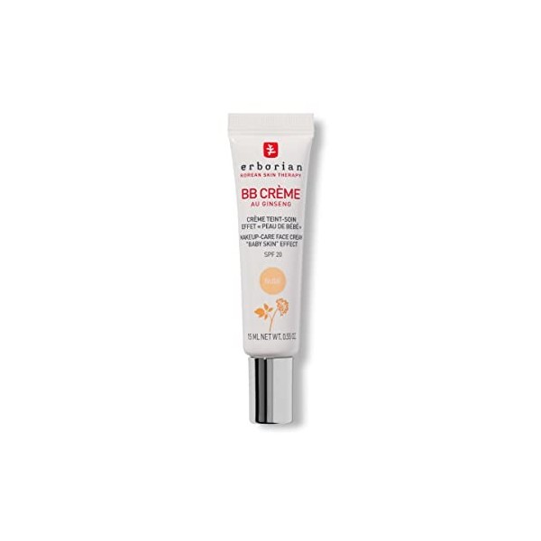 Erborian BB Crème au Ginseng - Crème teint - Soin effet "peau de bébé" - 5-en-1 cosmétique coréenne Soin du visage avec SPF 2