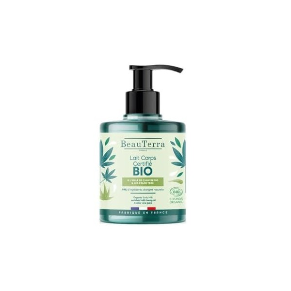 Beauterra Lait pour le corps à lhuile de chanvre et aloe vera bio 500ml