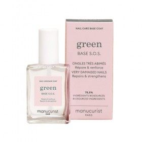 Manucurist Green - Base S.O.S. Enrichie en Vitamine C et B5, Fortifiant Ongles, Répare et Renforce, Soins pour les Ongles Trè