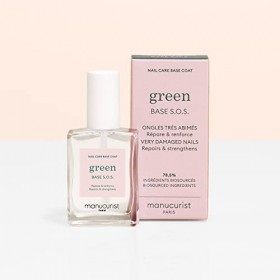 Manucurist Green - Base S.O.S. Enrichie en Vitamine C et B5, Fortifiant Ongles, Répare et Renforce, Soins pour les Ongles Trè