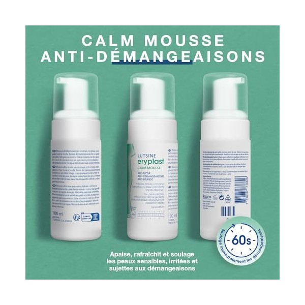 Eryplast CALM Mousse - anti-démangeaisons 100ml - Apaise et soulage les peaux sensibles, irritées et sujettes aux démangeaiso