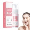 4 in 1 Nettoyant pour le Visage, Nettoyant Facial Hydratant, Nettoyant Moussant Visage les Points Noirs, Imperfections et le 