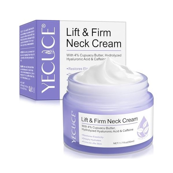 Crème Raffermissante Cou et Décolleté, Hydratante Anti-âge pour le Cou pour Resserrer la Peau Affaissée, Lift Neck & Decollet