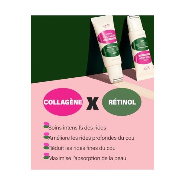 CKD, Crème Guasha pour le cou aux petites molécules de collagène rétinol, crème raffermissante anti-âge pour le cou pour raff