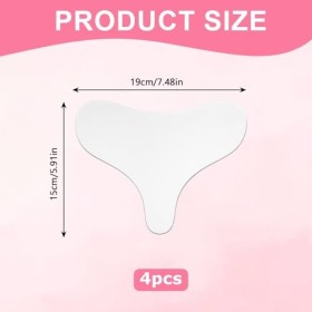 4 Pièces Coussinets de Poitrine en Silicone, Patchs Anti-rides en Forme de T Réutilisables, Coussinets Anti-Rides pour la Poi