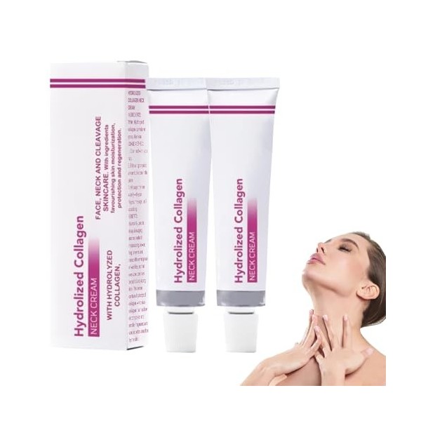 Nmbol Crème pour le cou au Collagène Hydrolisé40G*2,Crème pour le Cou,Crème Pour Le Cou Raffermissante Au Collagène,Crème Raf