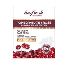 Biofresh cosmetics Via Natural crème de soin visage, cou et décolleté à lhuile de grenade et de rose, resvératrol, anti-âge 