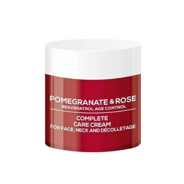 Biofresh cosmetics Via Natural crème de soin visage, cou et décolleté à lhuile de grenade et de rose, resvératrol, anti-âge 