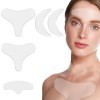 AUEFUDQ Patchs Anti-rides pour le Visage, 5 Bandes Réutilisables en Silicone pour le Visage et le Front, Bande Anti-rides Lis