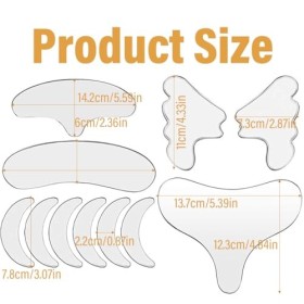 11 Pièces Patchs Réutilisables anti rides, Patchs Anti-rides Décolletés, pour Front, Yeux, Joues, Cou et Poitrine, Tampon Poi