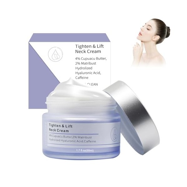 HASAIKA® Crème Pour Le Cou Raffermissante Et Liftante, Crème Raffermissante Pour Le Cou qui lisse les ridules et améliore la