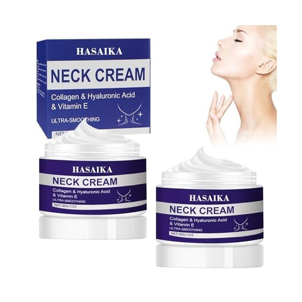 HASAIKA® Crème pour le Cou, Crème pour le cou Anti âge, Crème Cou Raffermissante,Raffermit le cou et le décolleté et Ralentit