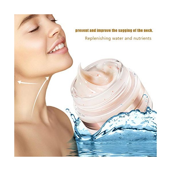 Crème pour le Cou 100g, Crème de Soin pour la Peau du Cou, Crème Raffermissante Anti-rides, Crème Hydratante et Blanchissante