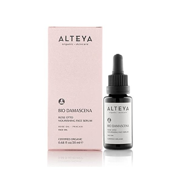 Alteya Organic Sérum de visage nourrissant 20 ml - Certifié Bio par NaTrue - Complexe Revitalisant Bio DamascenaTM - Nourrit,