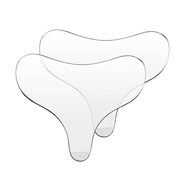 Geyoga 2 Pièces Coussinets de Poitrine en Silicone Réutilisables, Pads Décolletés Coussinets Anti-Rides Poitrine Patchs Anti 