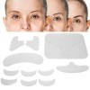 11pcs coussinets en silicone anti rides réutilisables pour les yeux le visage le cou le front la poitrine les rides les bande