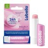 LABELLO Pearly Shine 1 x 5,5 ml , Baume à lèvres enrichi en huiles naturelles & perles de soie, Soin des lèvres Hydratation 