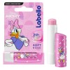 LABELLO Soft Rosé Daisy Duck édition limitée Disney 1 x 5,5 ml , Stick à lèvres nacré hydratant pour enfants, Baume à lèvres