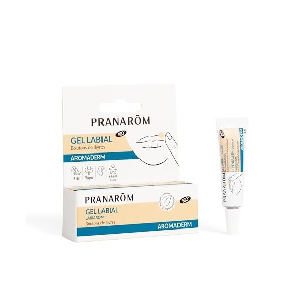 PRANARÔM - Gel Labial BIO - Boutons de Lèvres - Huiles Essentielles 100% pures et intégrales - 5 ml