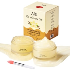 ANAiRUi Masques et Gommages pour Les Lèvres, Vanille & Collagène Exfoliants et Traitements pour Les Lèvres, masques pour Le S