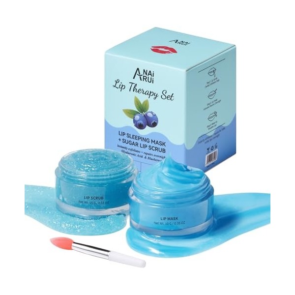 ANAiRUi Masques et Gommages pour Les Lèvres, Vanille & Collagène Exfoliants et Traitements pour Les Lèvres, masques pour Le S