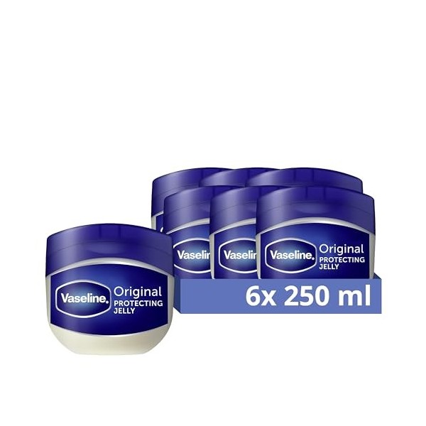 Vaseline Original Petroleum Jelly moistruiser Lot de 6 soins de la peau craquelée et sèche et soulage leczéma 250 ml